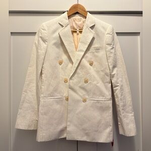 Rebecca Taylor White Pinstripe Blazer